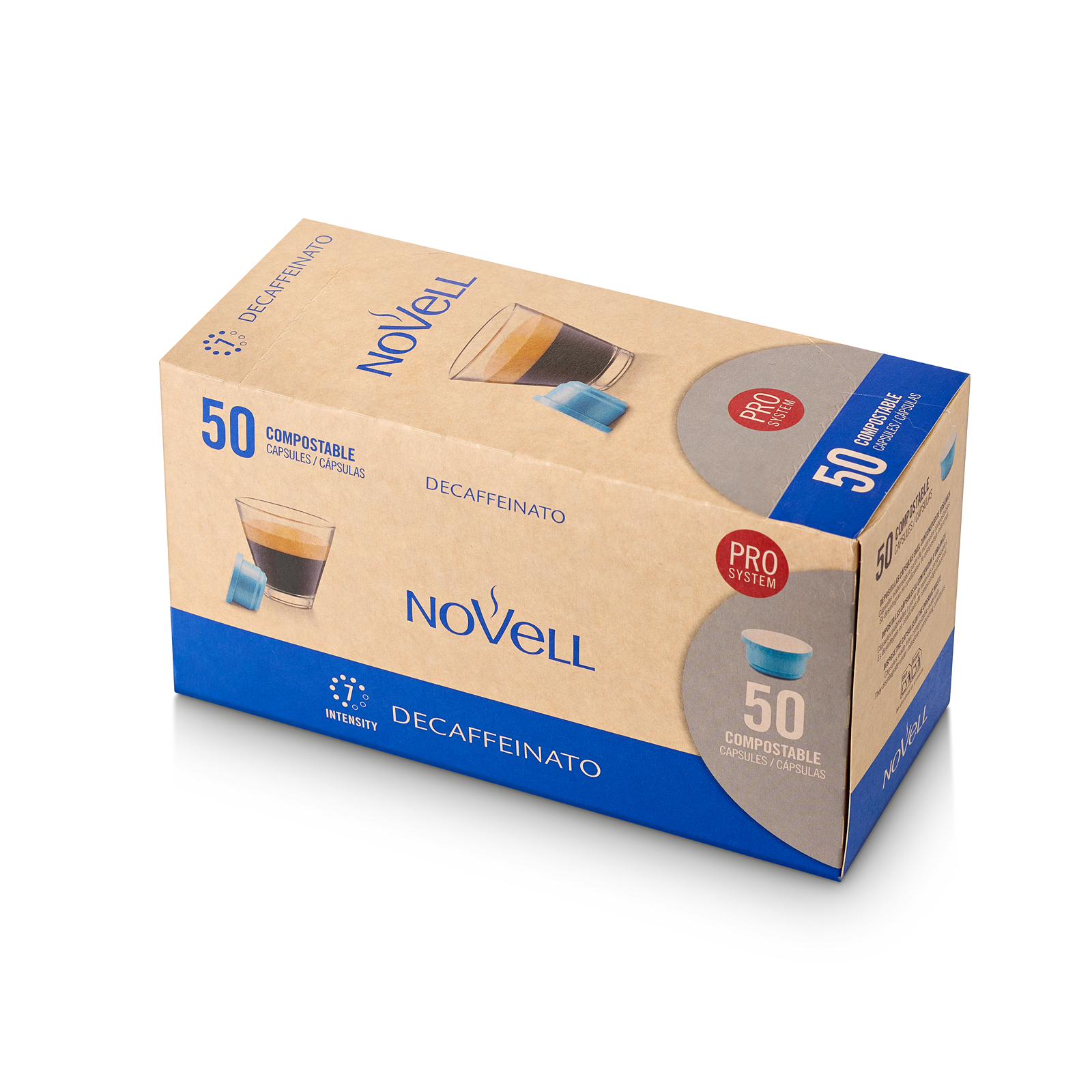 Cápsulas PRO Compostables – Decaffeinato (50 uds)